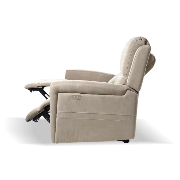 Divano In Tessuto 2 Posti 156x77x103 Recliner Elettrici Claus Tortora