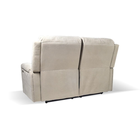 Divano In Tessuto 2 Posti 156x77x103 Recliner Elettrici Claus Tortora