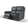 Divano In Pelle 2 Posti 156 Cm Recliner Elettrici Claus Grigio Scuro