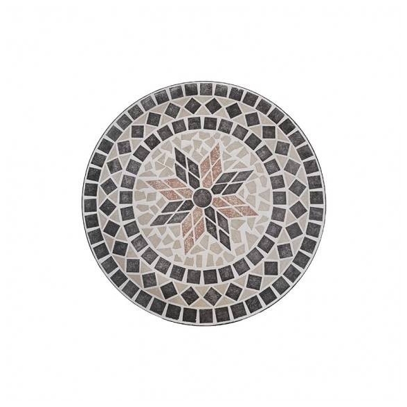 Tavolino da esterno rotondo 60 cm in mosaico Capri Domus