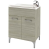 Lavatoio legno 60x50 cm con vasca e tavoletta rovere grigio