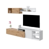 Parete Attrezzata Reversibile 220 Cm Mobile TV Julia Rovere E Bianco