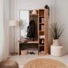 Mobile Ingresso 120 Cm Panca E Specchio Medan Quercia E Antracite