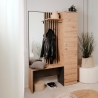 Mobile Ingresso 120 Cm Panca E Specchio Medan Quercia E Antracite