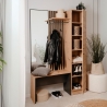 Mobile Ingresso 120 Cm Panca E Specchio Medan Quercia E Antracite