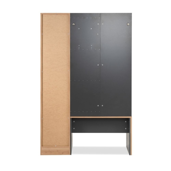 Mobile Ingresso 120 Cm Panca E Specchio Medan Quercia E Antracite