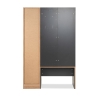 Mobile Ingresso 120 Cm Panca E Specchio Medan Quercia E Antracite