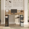 Scrivania Porta PC 120 Cm Ripiani Laterali Pixel Rovere E Antracite
