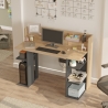 Scrivania Porta PC 120 Cm Ripiani Laterali Pixel Rovere E Antracite