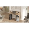 Scrivania Porta PC 120 Cm Ripiani Laterali Pixel Rovere E Antracite