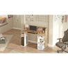 Scrivania Porta PC 120x58x98 Con Ripiani Laterali Pixel Rovere E Bianco