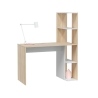 Scrivania Libreria 4 Ripiani Reversibile Bianco e Rovere WS Double
