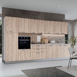 Cucina Lineare 360 Cm Con Elettrodomestici Rovere Petunia