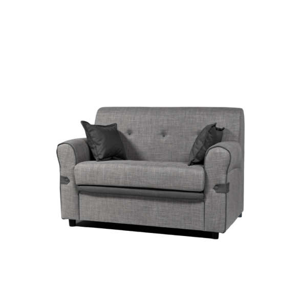 Divano 2 Posti Con Braccioli 116x72x84 Tessuto Grigio Tokyo