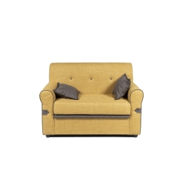 Divano 2 Posti Con Braccioli 116x72x84 Tessuto Senape Tokyo