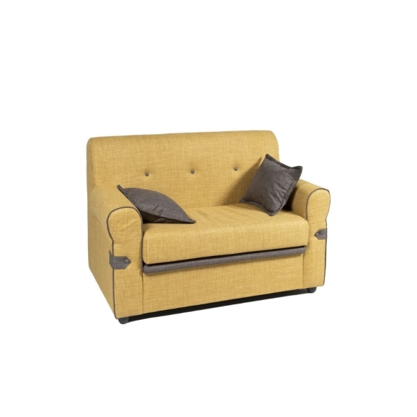 Divano 2 Posti Con Braccioli 116x72x84 Tessuto Senape Tokyo