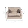 Divano 2 Posti Con Braccioli 116x72x84 Tessuto Cappuccino Tokyo