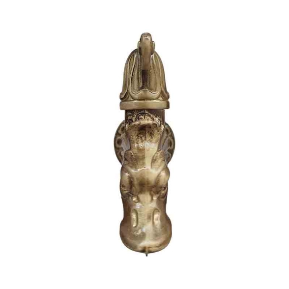 Rubinetto draghetto artistico in ottone antichizzato con adattatore portagomma