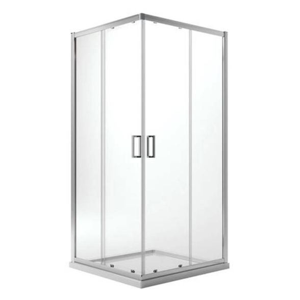 Box doccia 70x70 cm ad angolo due lati cristallo 6 mm trasparente Jonathan