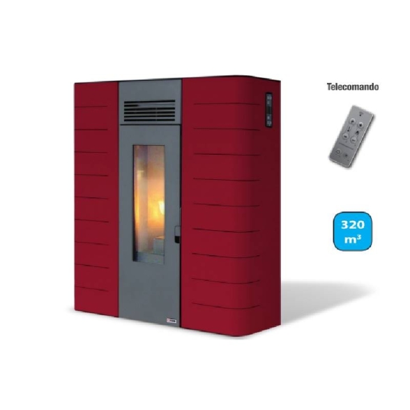 Termostufa a pellet slim 16 kW King Idro Slim 16 bordeaux
