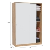 Armadio Guardaroba Appendiabiti 2 Ante Scorrevoli 120 Cm Rovere Nodi Bianco TOP120W