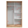 Armadio Guardaroba Appendiabiti 2 Ante Scorrevoli 120 Cm Rovere Nodi Bianco TOP120W