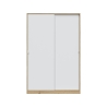 Armadio Guardaroba Appendiabiti 2 Ante Scorrevoli 120 Cm Rovere Nodi Bianco TOP120W