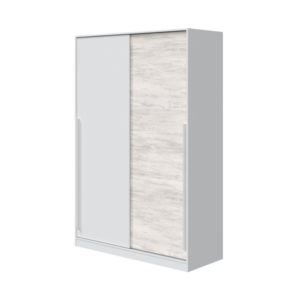 Armadio Guardaroba Appendiabiti 2 Ante Scorrevoli 120 Cm Bianco Anticato TOP121A