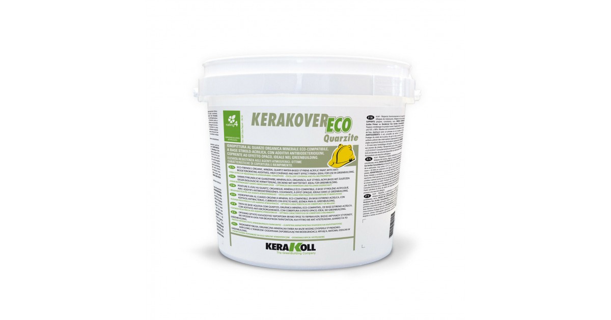 Idropittura al quarzo Kerakoll Kerakover Eco Quarzite 4 lt 20138 bianco