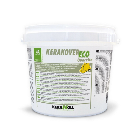 Idropittura al quarzo Kerakoll Kerakover Eco Quarzite 14 lt 20257 bianco