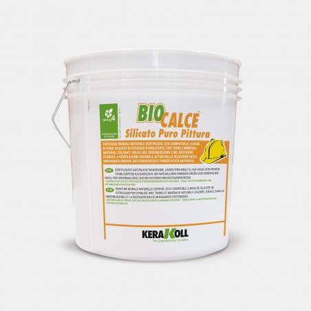 Pittura a base di puro silicato Kerakoll Biocalce Silicato Puro Pittura 4 lt 12816 bianco