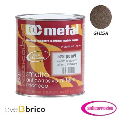 Smalto al ferro micaceo 0,75 lt Colore Ghisa - Metal 528 Pozzi