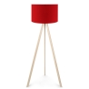 Lampada Treppiede Da Pavimento 38x140 Cm Design Moderno 60W Crema E Rosso
