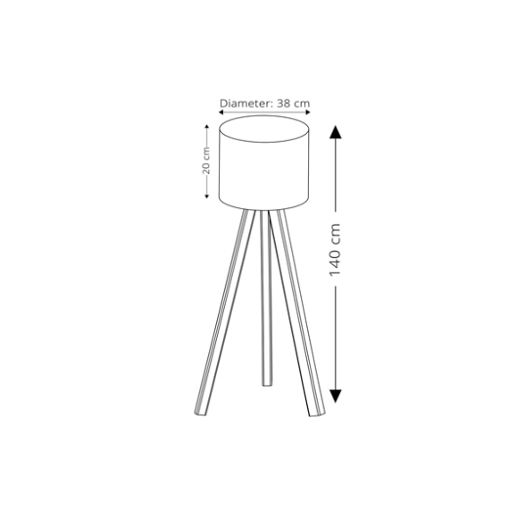 Lampada Treppiede Da Pavimento 38x140 Cm Design Moderno 60W Crema E Rosso