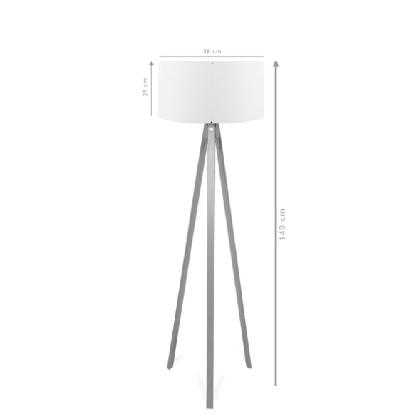 Lampada Treppiede Da Pavimento 38x140 Cm Design Moderno 60W Marrone E Verde