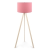 Lampada Treppiede Da Terra 38x140 Cm Design Moderno 60W Rovere E Rosa