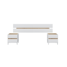Testiera + 2 Comodini Tempus Bianco Artik E Rovere Nodi 0W6079A