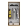 Armadio Guardaroba 2 Ante Scorrevoli 100x50x200 Rovere Effetto Legno Max