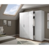 Armadio Guardaroba 4 Ante 180x52x200 Con Barre Appendiabiti MAX Bianco Lucido