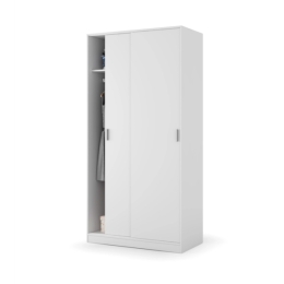 Armadio Guardaroba 2 Ante Scorrevoli 100x50x200 Bianco Opaco Max
