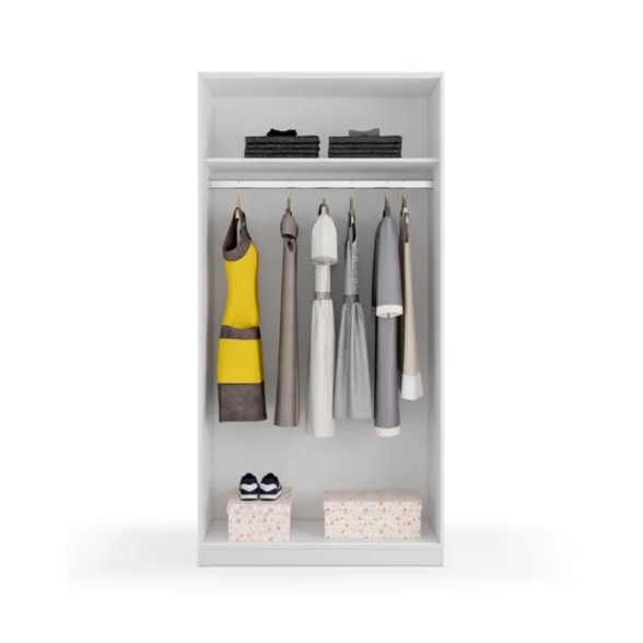 Armadio Guardaroba 2 Ante Scorrevoli 100x50x200 Bianco Opaco Max