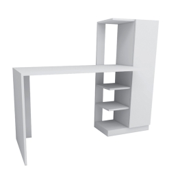 Scrivania Libreria 150x55x120H Con Anta Laterale Ryan Bianca
