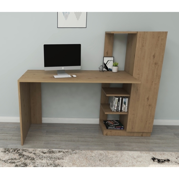 Scrivania Libreria 150x55x120H Con Anta Laterale Ryan Rovere