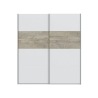 Armadio 2 Ante Scorrevoli 180x60x200 Bianco E Rovere ARM182