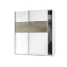 Armadio 2 Ante Scorrevoli 180x60x200 Bianco E Rovere ARM182