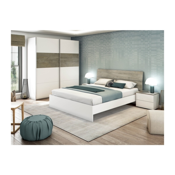 Armadio 2 Ante Scorrevoli 180x60x200 Bianco E Rovere ARM182