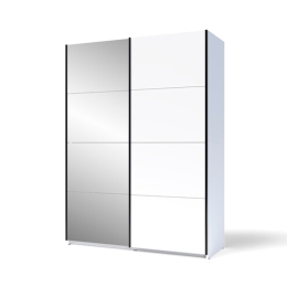 Guardaroba 2 Ante Scorrevoli Con Specchio 150x58x204 Cm Smart Bianco