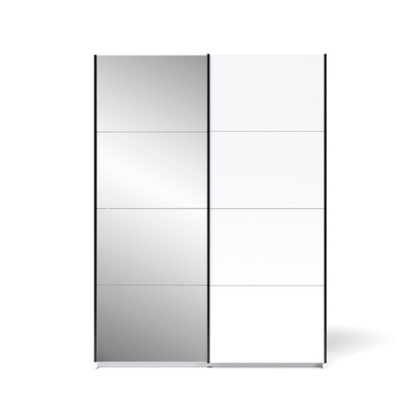 Guardaroba 2 Ante Scorrevoli Con Specchio 150x58x204 Cm Smart Bianco