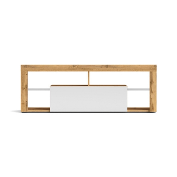 Mobile TV Da Terra 140x35x50 Cm Bianco e Rovere Wotan HUGO
