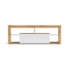 Mobile TV Da Terra 140x35x50 Cm Bianco e Rovere Wotan HUGO